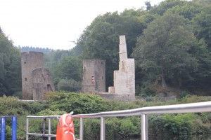 Burgruine Hartenstein, von der Fähre aus gesehen