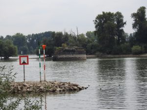 Hindenburgbrücke, Reste im Rhein